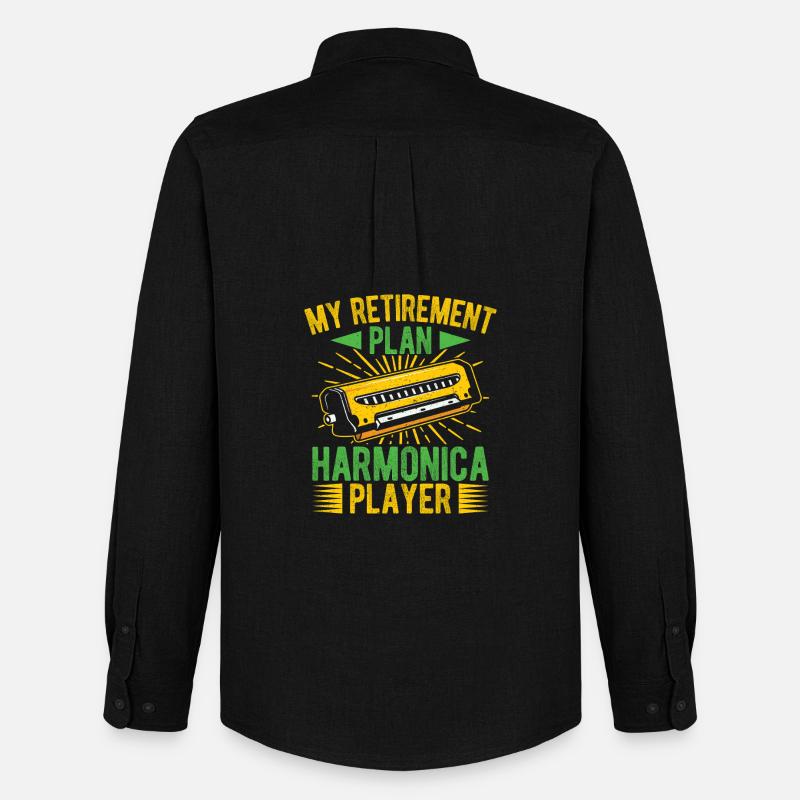 Funny Harmonica Player Retirement Plan Player - Männer Oxford Hemd von Stanley/Stella - Schwarz
