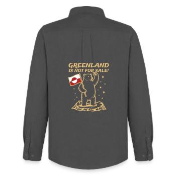 Greenland Not For Sale - Polar Bear Protest Shirt - Männer Oxford Hemd von Stanley/Stella - Anthrazit - Hinten - AI Model Male 185 dark (185cm)