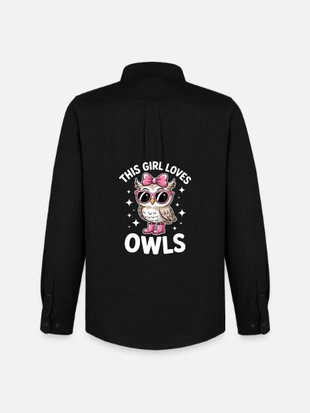 Owl Sayings Owls Funny Owls Gift - Men's Oxford Shirt by Stanley/Stella - black