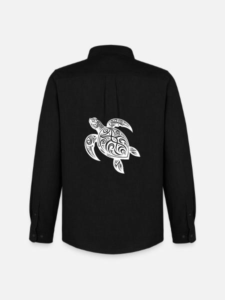 Tribal Turtle Mystical Nature and Geometry - Men's Oxford Shirt by Stanley/Stella - black
