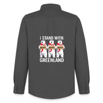 Grönlandisches Eisbären-Trio - Männer Oxford Hemd von Stanley/Stella - Anthrazit - Hinten - AI Model Male 185 dark (185cm)