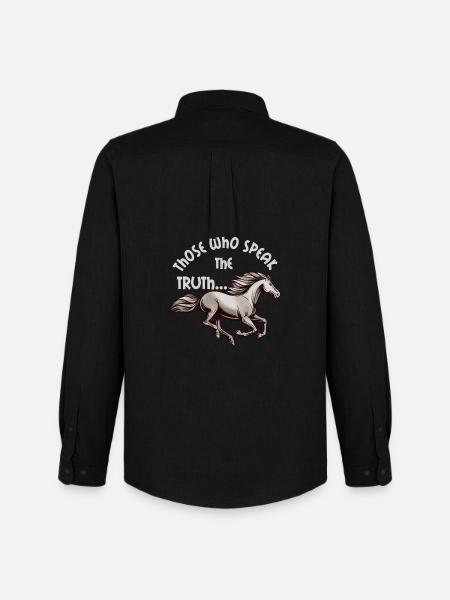 Le cheval et la Vérité - Chemise Oxford homme Stanley/Stella - noir