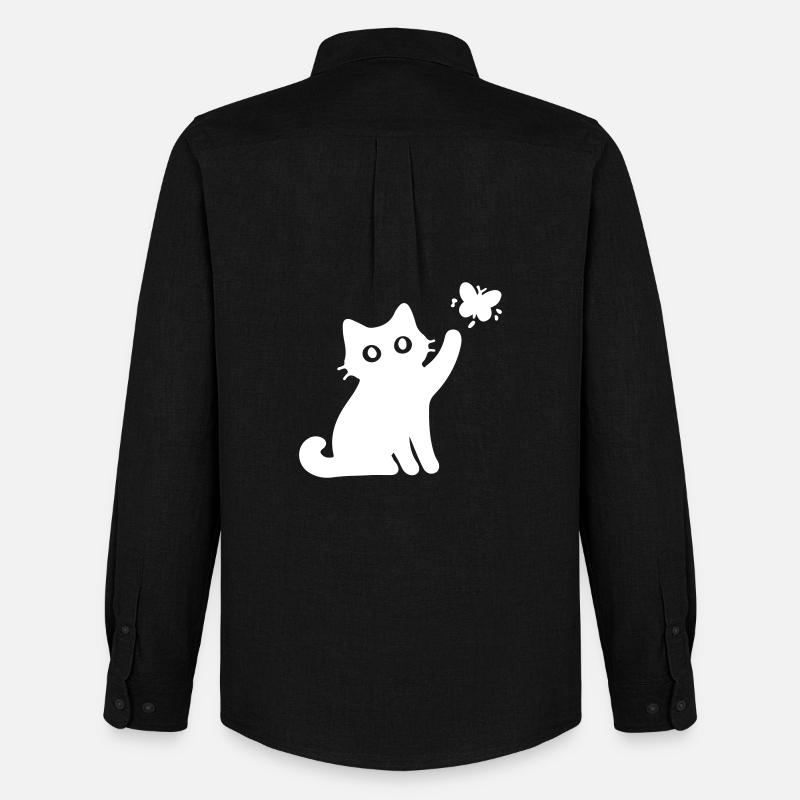 Katze Niedlich - Männer Oxford Hemd von Stanley/Stella - Schwarz
