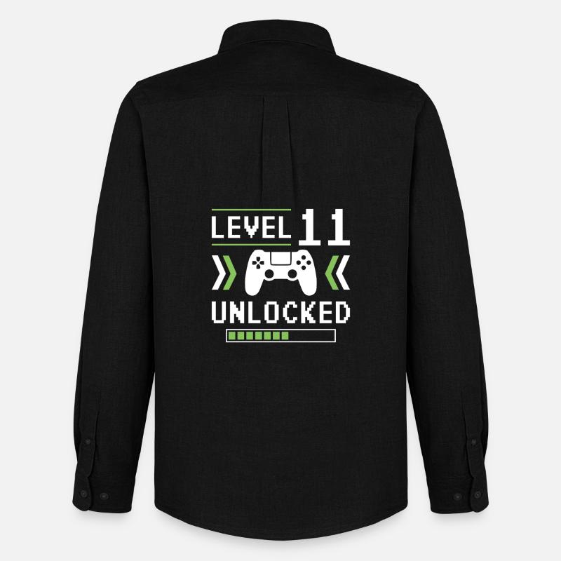 Level 11 - Männer Oxford Hemd von Stanley/Stella - Schwarz