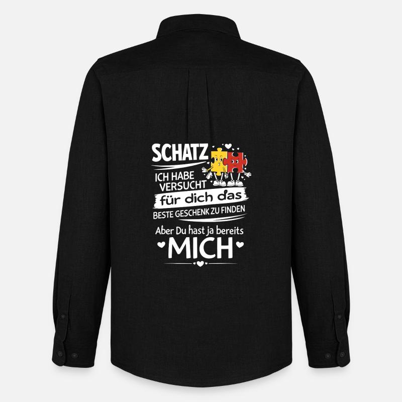 Schatz Geschenk Spruch Puzzleherz - Männer Oxford Hemd von Stanley/Stella - Schwarz