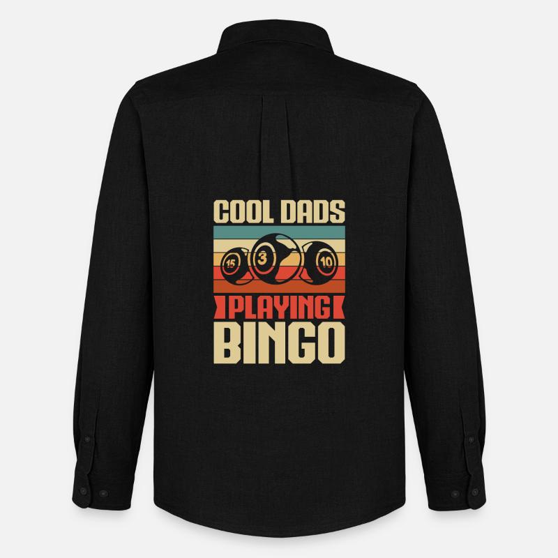 Bingo Game Cool Dads Playing Bingo - Männer Oxford Hemd von Stanley/Stella - Schwarz