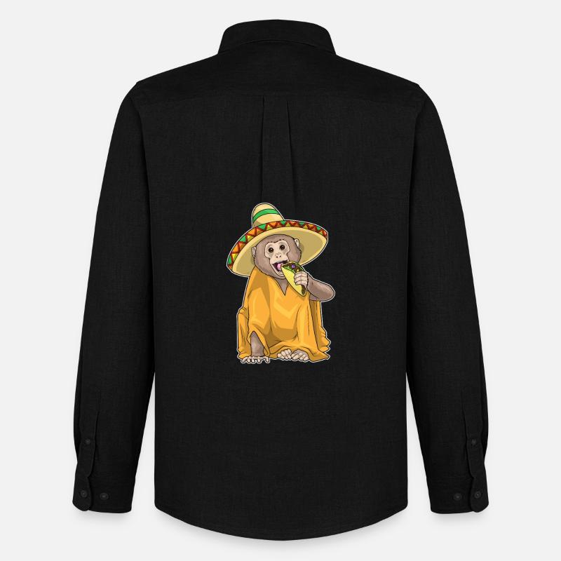 Affe Taco - Männer Oxford Hemd von Stanley/Stella - Schwarz