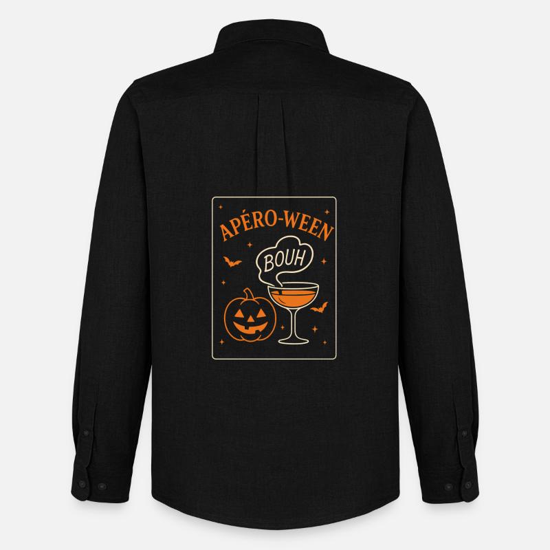 Aperitif-ween Pumpkin Humor - Männer Oxford Hemd von Stanley/Stella - Schwarz