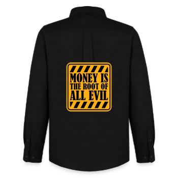 Money Root Evil Capitalism Greed Finance Rich - Men's Oxford Shirt by Stanley/Stella - black - Back - AI Model Male 185 dark (185cm)