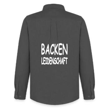 Bake - Men's Oxford Shirt by Stanley/Stella - anthracite - Back - AI Model Male 185 dark (185cm)