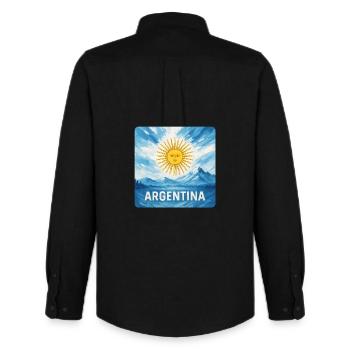 Argentina Travel Design - Men's Oxford Shirt by Stanley/Stella - black - Back - AI Model Male 185 dark (185cm)