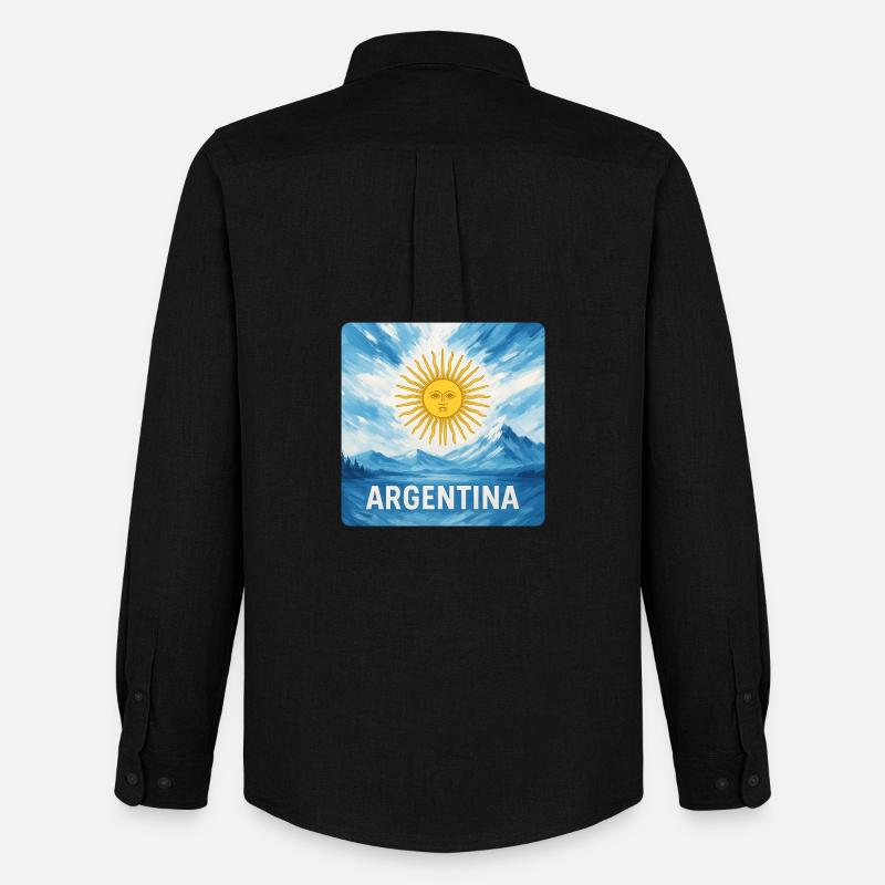 Argentinien Reise Design - Männer Oxford Hemd von Stanley/Stella - Schwarz