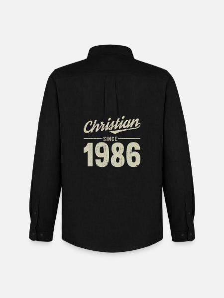 Christian style since 1986 - Men's Oxford Shirt by Stanley/Stella - black