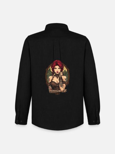 Steam Punk Schöne Frauen Steampunk - Männer Oxford Hemd von Stanley/Stella - Schwarz
