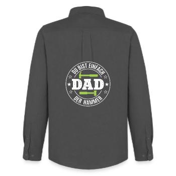 Dad Bester Papa Vater Vatertag Geburtstag Papi - Männer Oxford Hemd von Stanley/Stella - Anthrazit - Hinten - AI Model Male 185 dark (185cm)