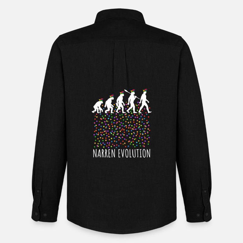 Narren Evolution | Homo Karnevalis | Fastnacht - Männer Oxford Hemd von Stanley/Stella - Schwarz