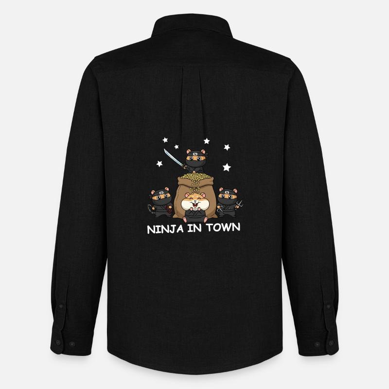 Hamster Ninja - Männer Oxford Hemd von Stanley/Stella - Schwarz
