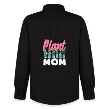 Amateur de plantes Maman plantes Fleurs succulentes - Chemise Oxford homme Stanley/Stella - noir - Dos - AI Model Male 185 dark (185cm)