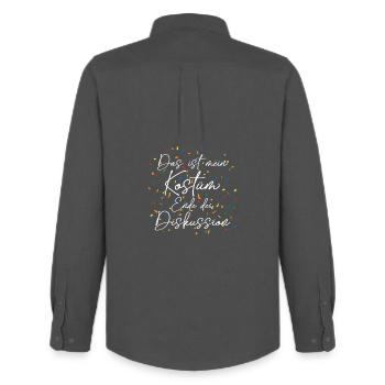 This is My Costume End of Discussion Carnival - Men's Oxford Shirt by Stanley/Stella - anthracite - Back - AI Model Male 185 dark (185cm)