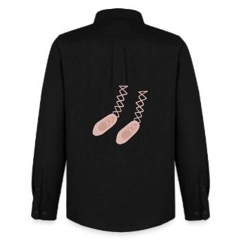 Pantoufles de ballet - Chemise Oxford homme Stanley/Stella - noir - Dos - AI Model Male 185 dark (185cm)