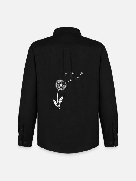 Dandelion - Minimalist Nature Design - Men's Oxford Shirt by Stanley/Stella - black