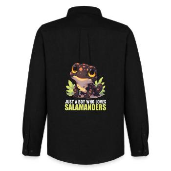 Fire Salamander Salamander - Men's Oxford Shirt by Stanley/Stella - black - Back - AI Model Male 185 dark (185cm)