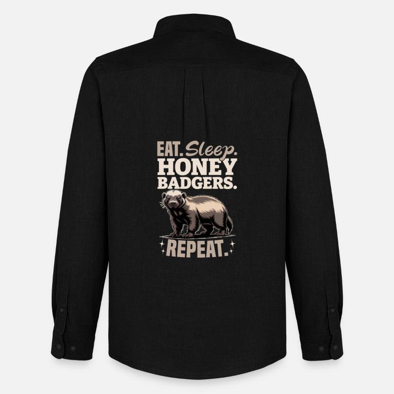 Funny Honey Badger - Männer Oxford Hemd von Stanley/Stella - Schwarz