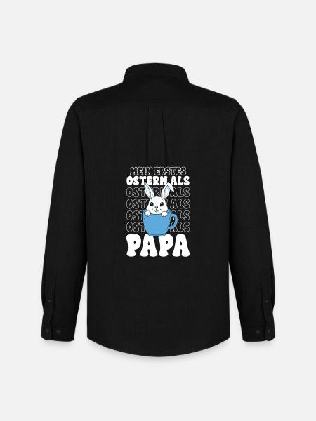 Easter Bunny in Mug Dad - Men's Oxford Shirt by Stanley/Stella - black