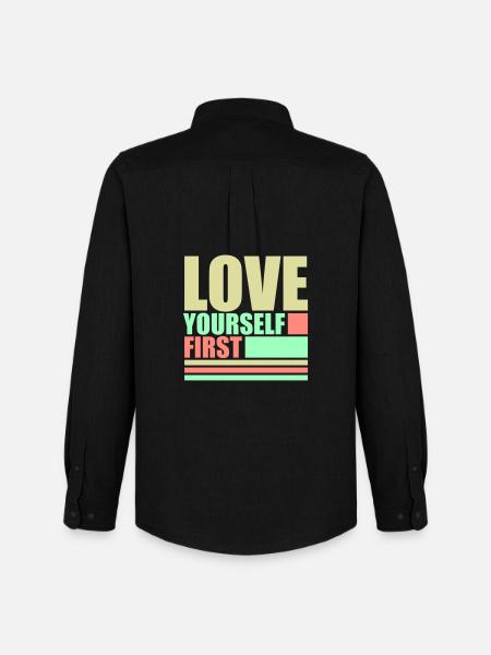 Love Yourself First Self-Love Self-Care - Men's Oxford Shirt by Stanley/Stella - black