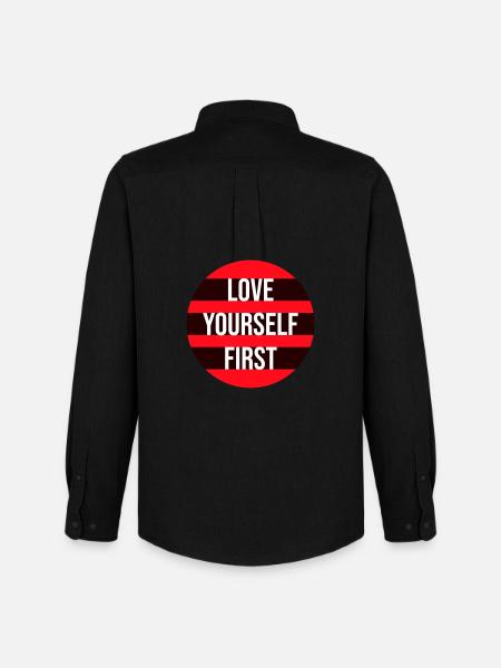 Love Yourself First Self-Love Self-Care - Men's Oxford Shirt by Stanley/Stella - black