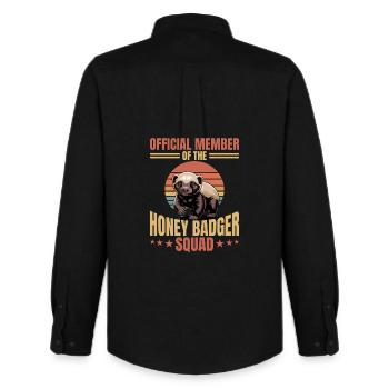 Funny Honey Badger - Männer Oxford Hemd von Stanley/Stella - Schwarz - Hinten - AI Model Male 185 dark (185cm)