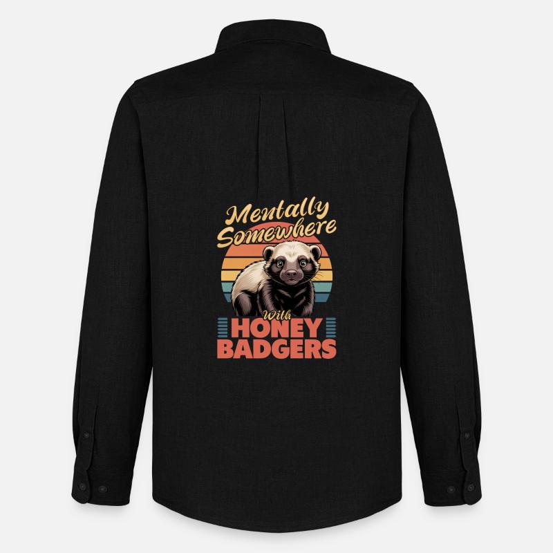 Funny Honey Badger - Männer Oxford Hemd von Stanley/Stella - Schwarz