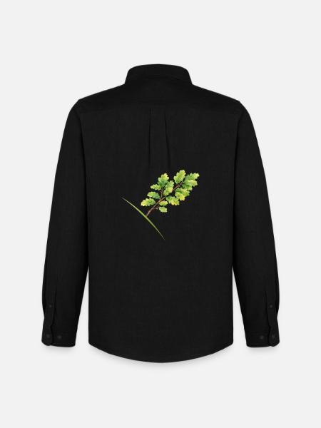 Leaf Branch Oak - Aquarelle - Chemise Oxford homme Stanley/Stella - noir