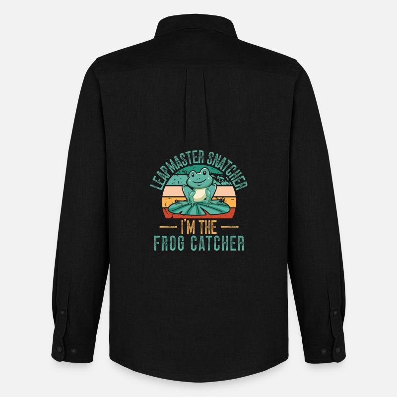 Frog Catcher Leapmaster Snatcher Frog - Männer Oxford Hemd von Stanley/Stella - Schwarz
