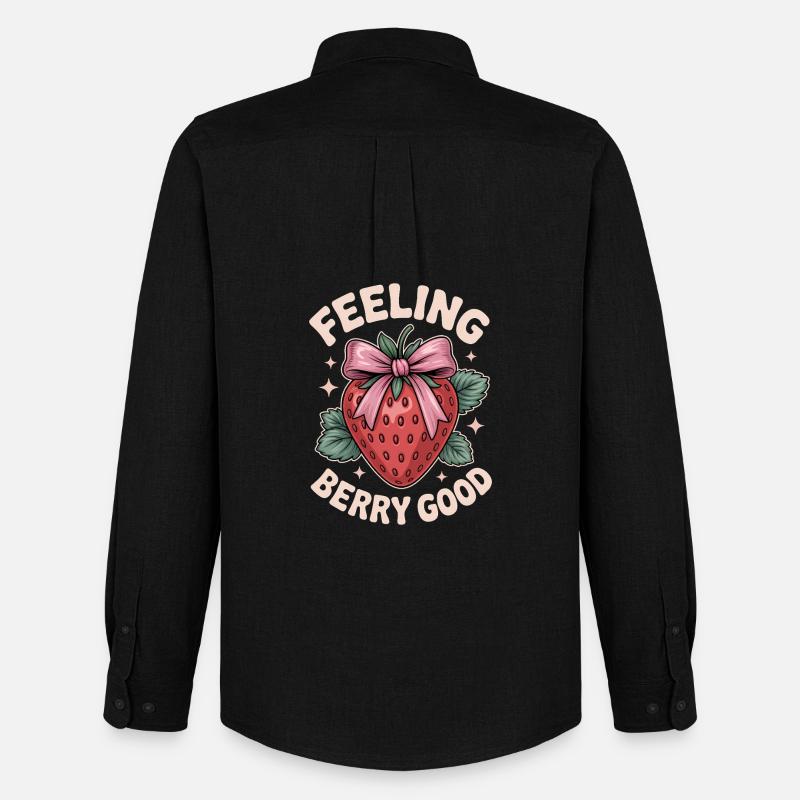 Erdbeeren Sprüche Lustiges Erdbeeren Geschenk - Männer Oxford Hemd von Stanley/Stella - Schwarz