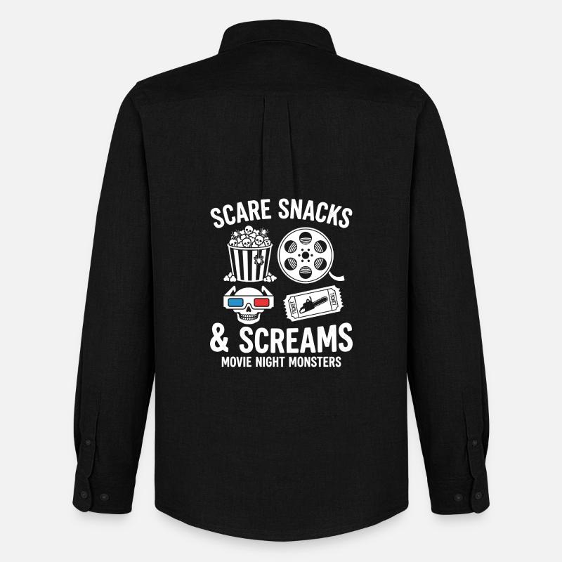 Scare Snacks & Screams - Männer Oxford Hemd von Stanley/Stella - Schwarz