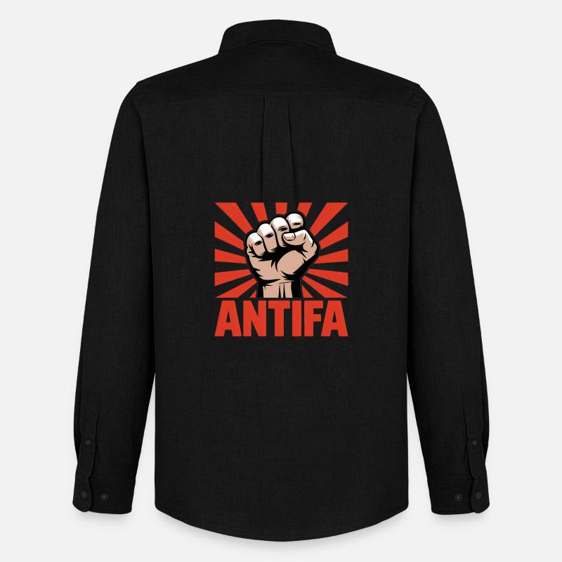 Antifa - Antifascist Merch - Männer Oxford Hemd von Stanley/Stella - Schwarz