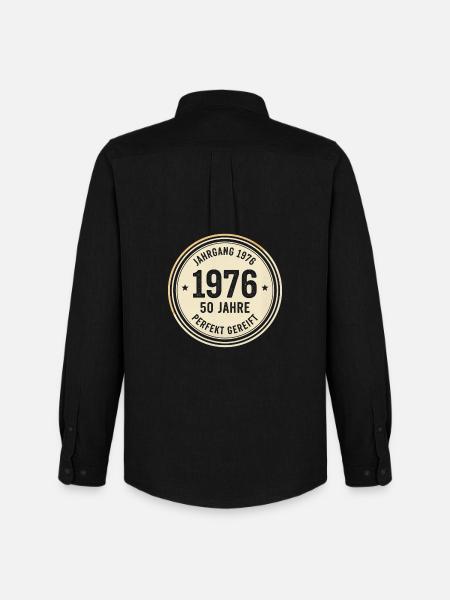 Vintage 1976 – 50 år perfekt moden retro - Oxfordskjorte herre Stanley/Stella - sort
