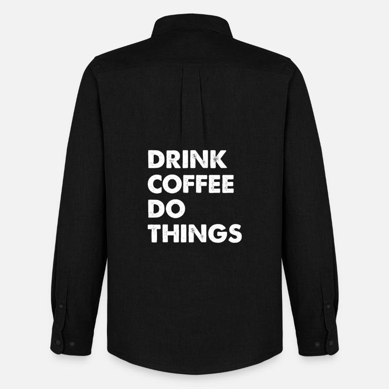 Drink Coffee Do Things - Männer Oxford Hemd von Stanley/Stella - Schwarz