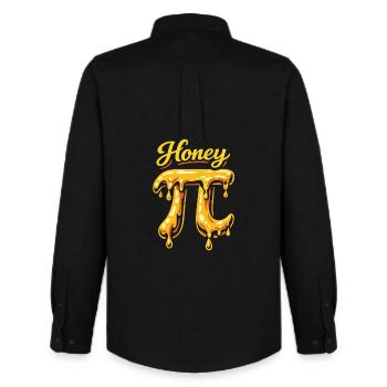 Honey Pi - Honey Pie Pun - Men's Oxford Shirt by Stanley/Stella - black - Back - AI Model Male 185 dark (185cm)