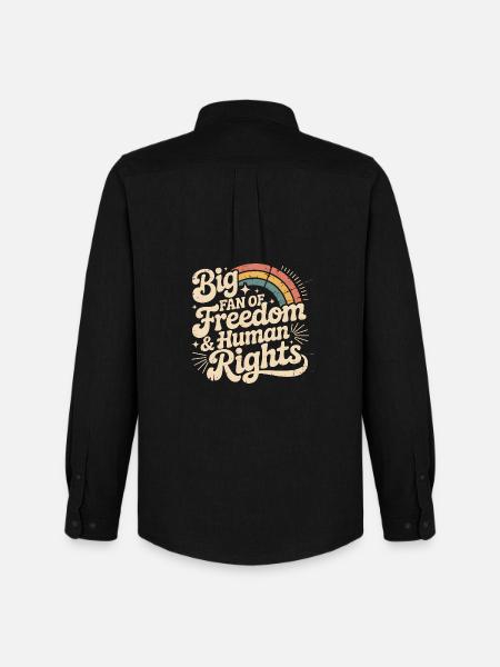 Big Fan of Freedom & Human Rights - Men's Oxford Shirt by Stanley/Stella - black