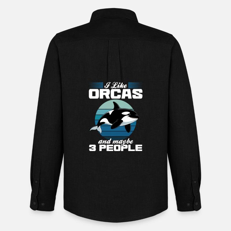 Funny Orca - Männer Oxford Hemd von Stanley/Stella - Schwarz