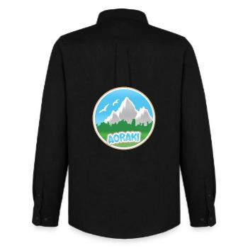 Mont Aoraki - Chemise Oxford homme Stanley/Stella - noir - Dos - AI Model Male 185 dark (185cm)