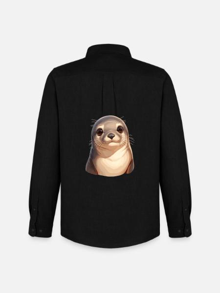 Seelöwen Seelöwe - Männer Oxford Hemd von Stanley/Stella - Schwarz