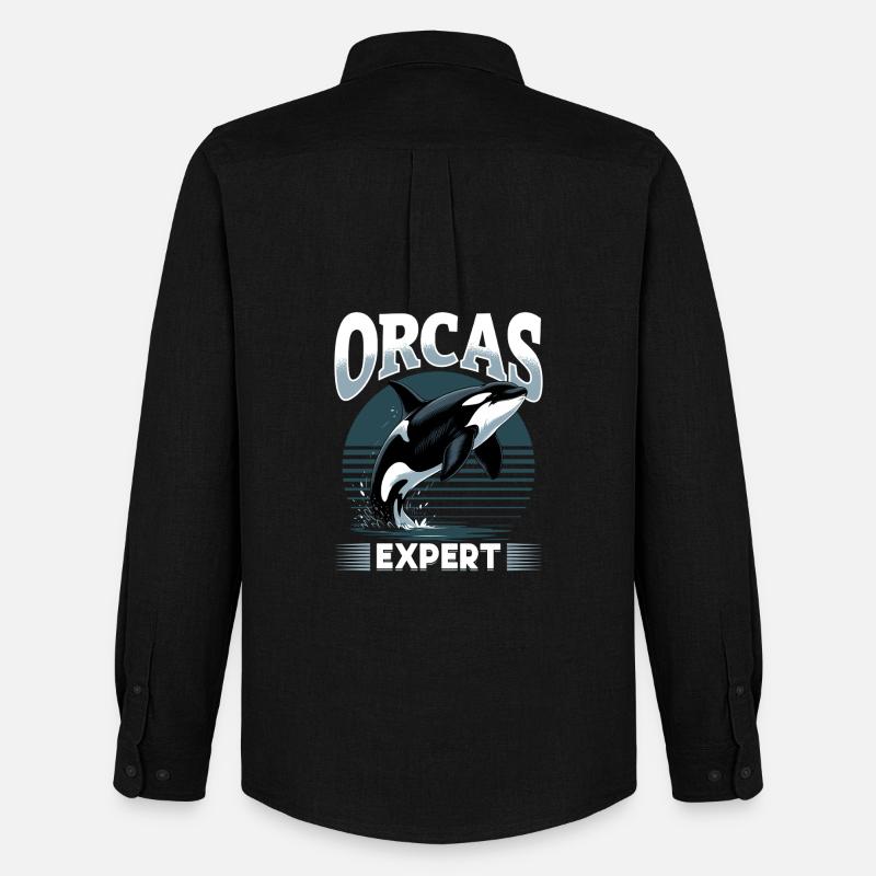 Funny Orca - Männer Oxford Hemd von Stanley/Stella - Schwarz
