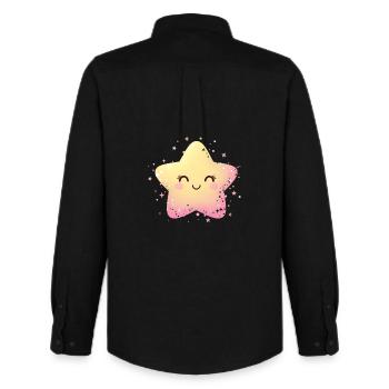 Pastellstern Kawaii Glanz - Männer Oxford Hemd von Stanley/Stella - Schwarz - Hinten - AI Model Male 185 dark (185cm)