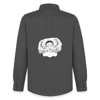 DELNJOSERBOWKA - dark - Men's Oxford Shirt by Stanley/Stella - anthracite - Back - AI Model Male 185 dark (185cm)