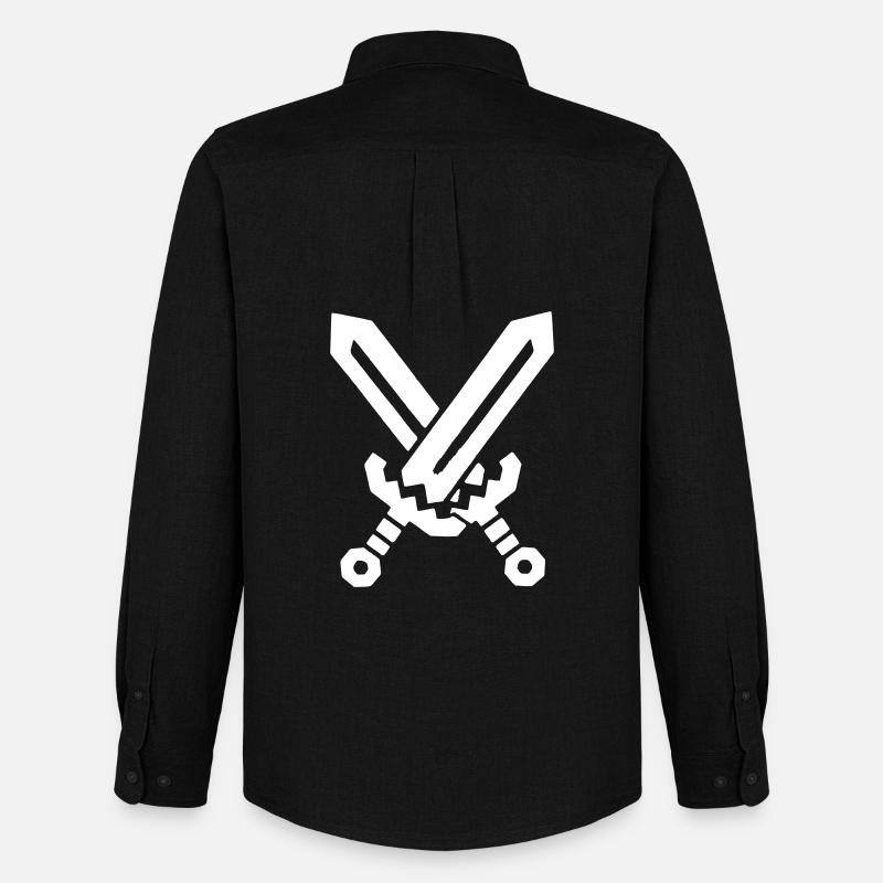Pixel Swords 8-Bit RPG - Men's Oxford Shirt by Stanley/Stella - black