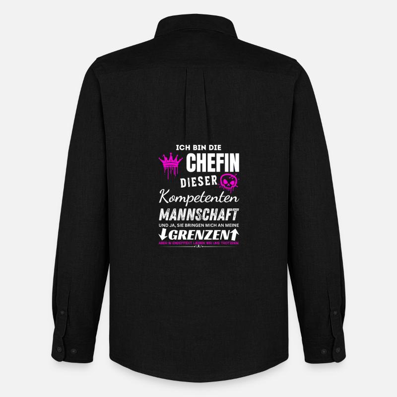 Chefin der Kompetenten Mannschaft Chefin Geschenke - Männer Oxford Hemd von Stanley/Stella - Schwarz