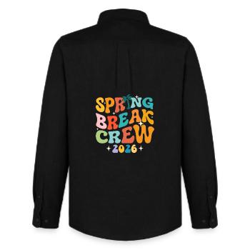 Spring Break Crew 2026 Girls Trip Retro Cruise Fun - Men's Oxford Shirt by Stanley/Stella - black - Back - AI Model Male 185 dark (185cm)